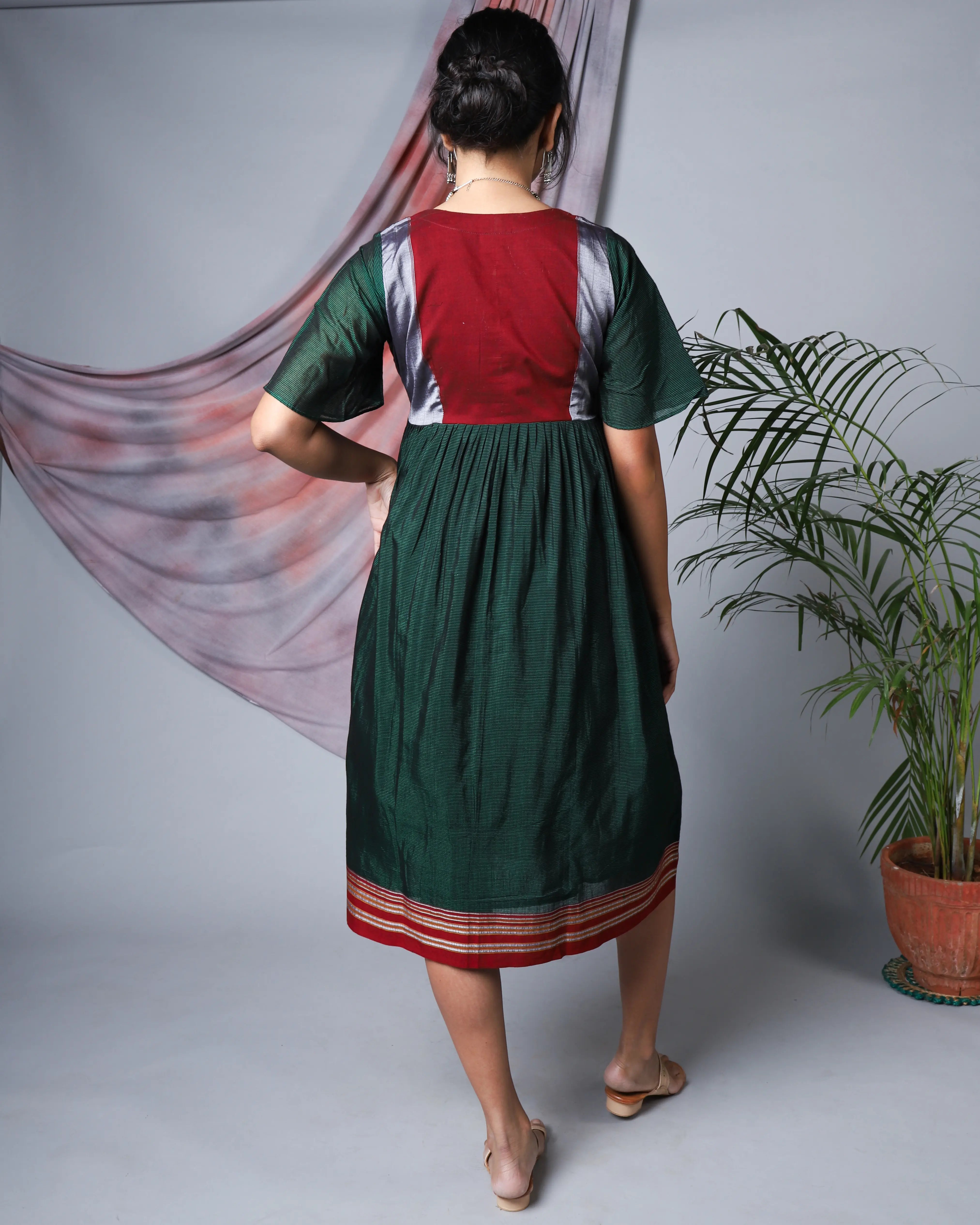 NEERAJA EMPIRE LINE ILKAL DRESS WITH BELL SLEAVES