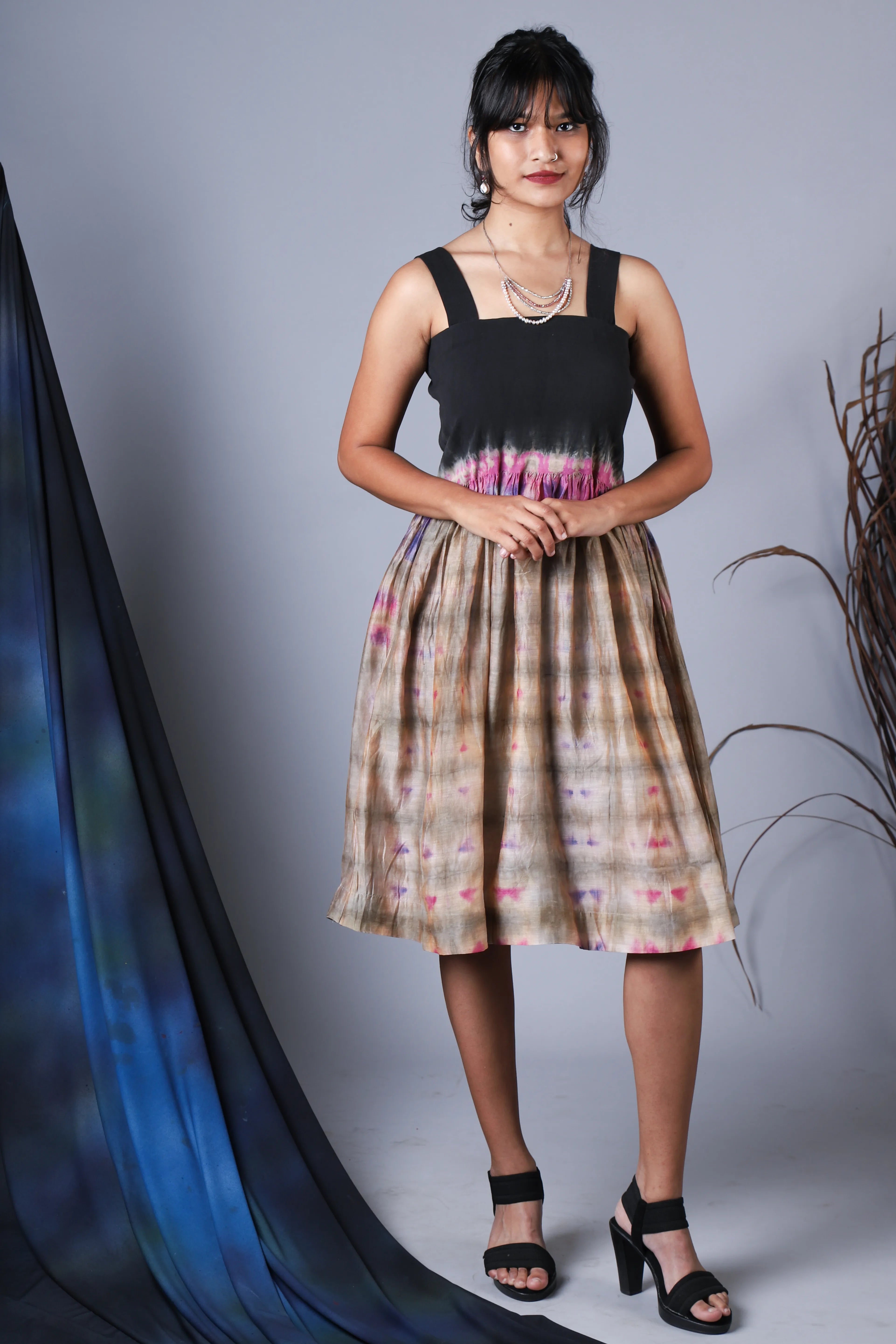 Katun Anmol Collection - Tie and Dye Printed Kora Chanderi Fabric with Lycra Weave