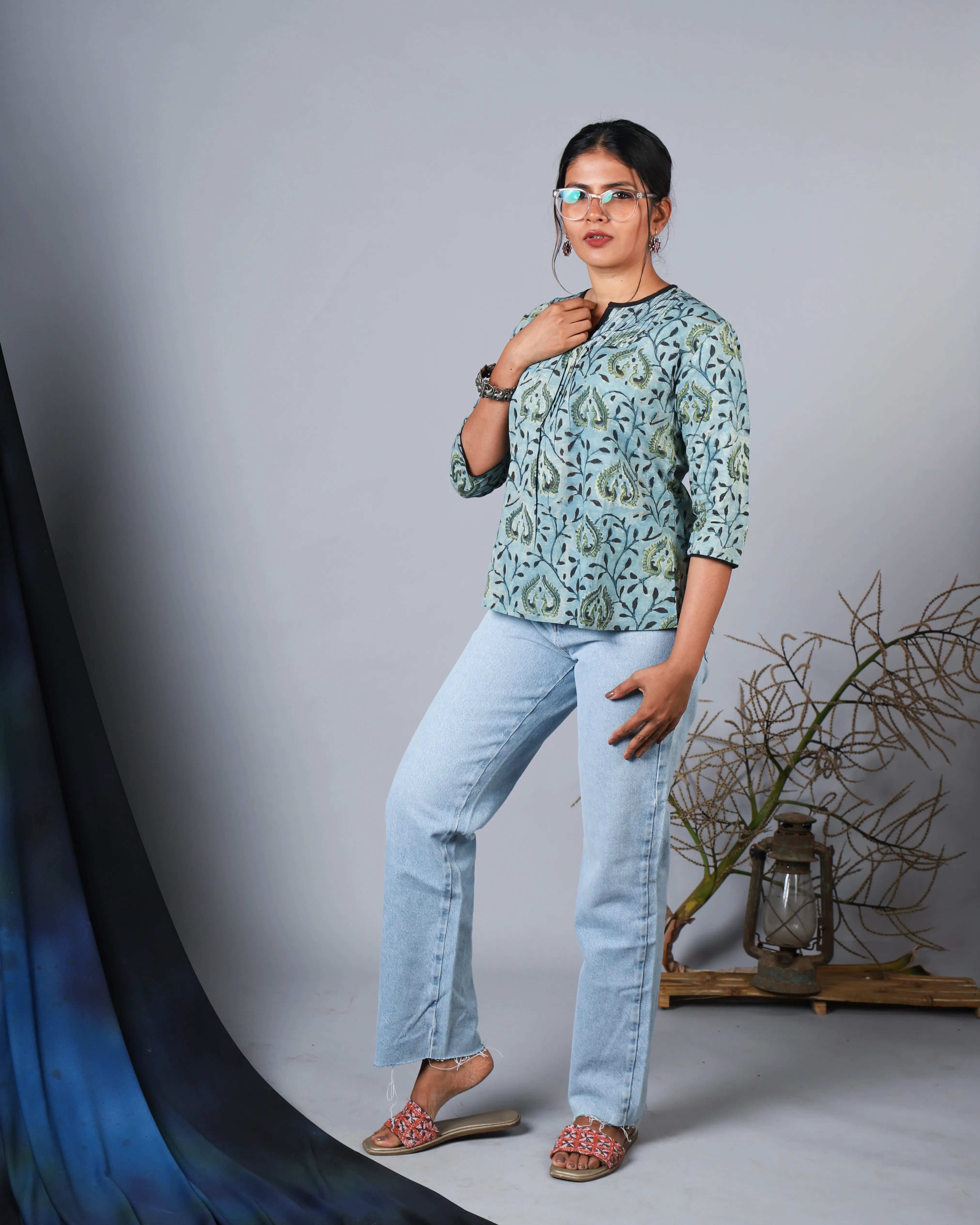 Katun Tanaya Collection - Block Print with Natural Dyes and Bell Sleeves