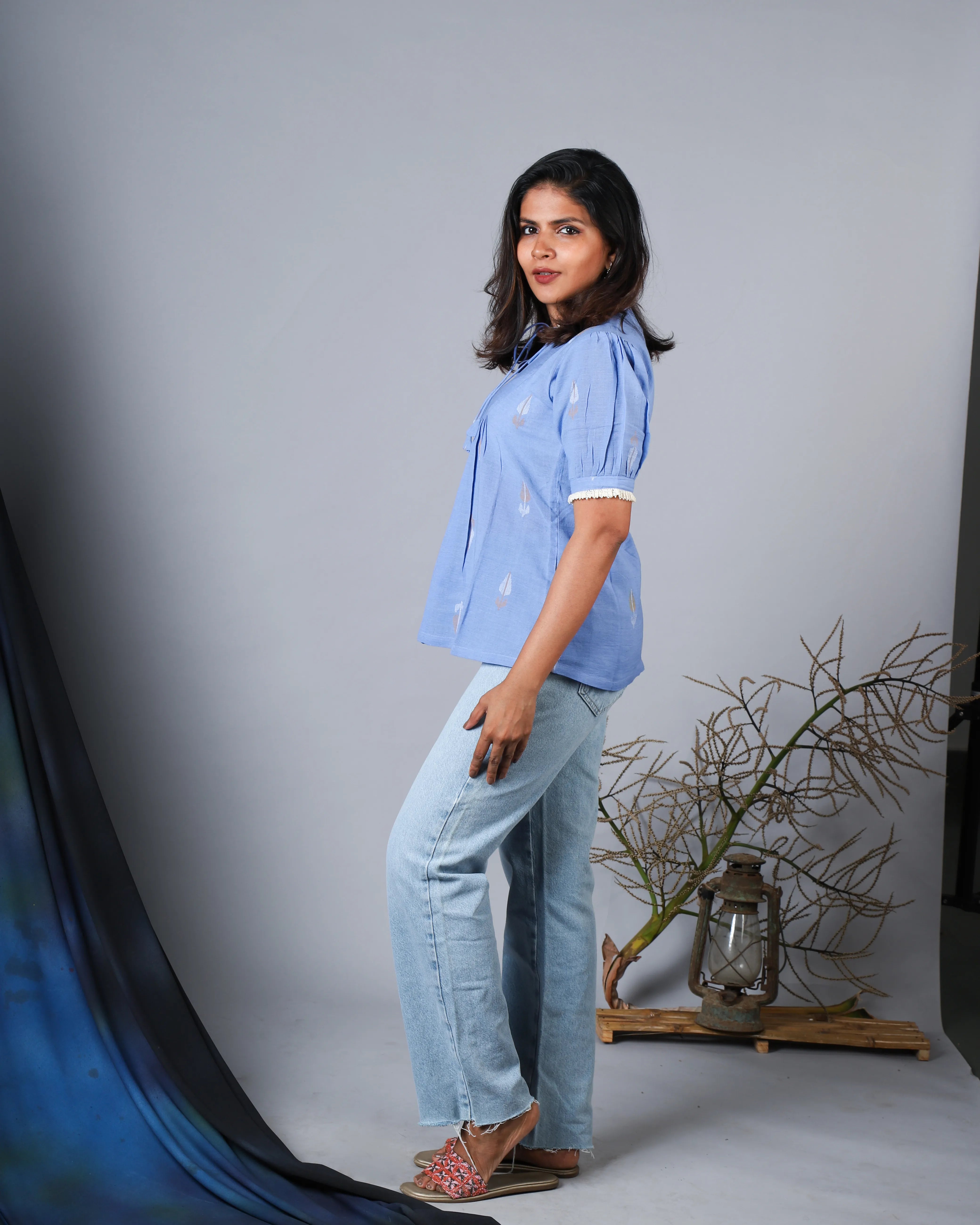 Katun Aadhya Collection - Khadi Jamdani from West Bengal with Crochet Lace Detailing