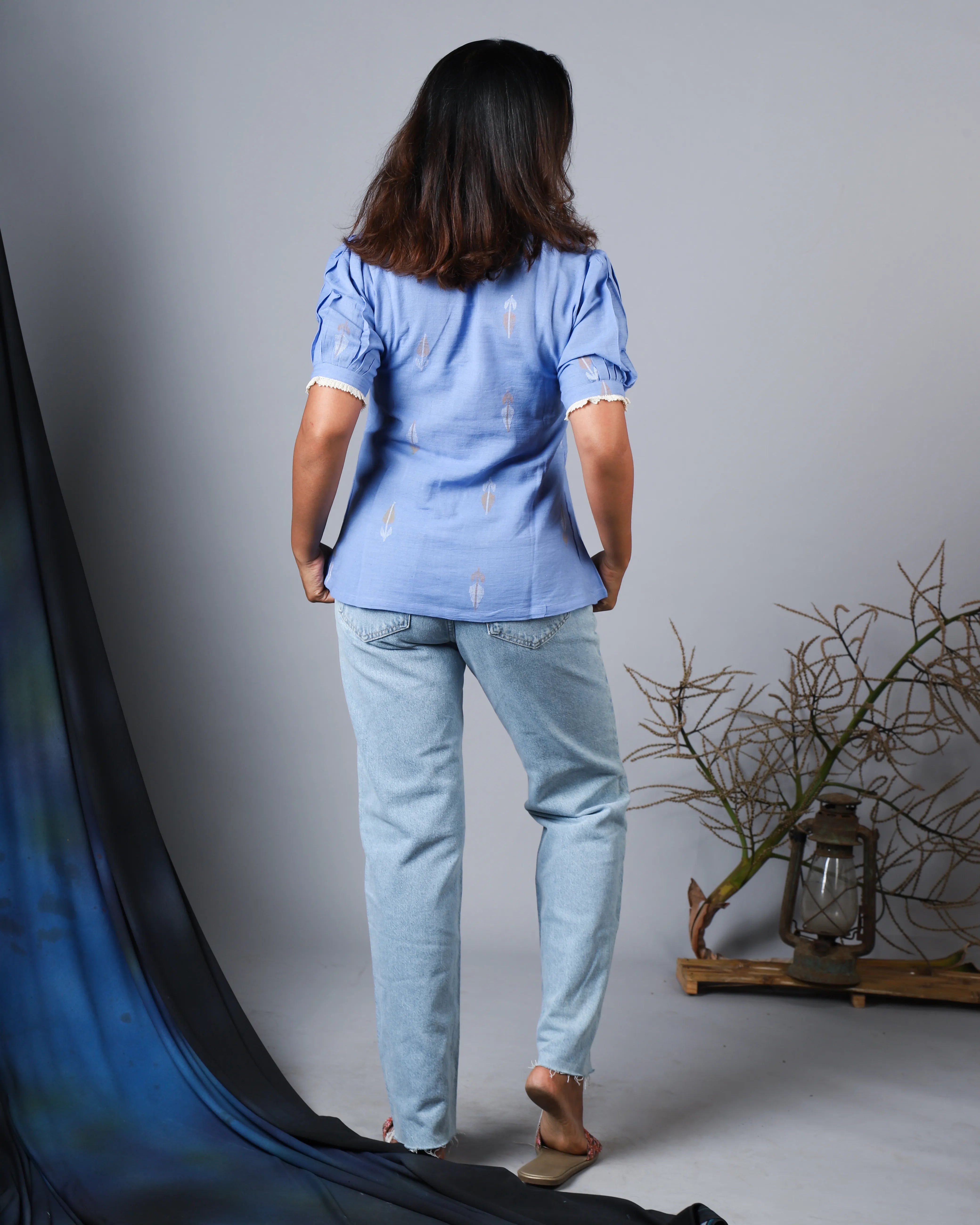 Katun Aadhya Collection - Khadi Jamdani from West Bengal with Crochet Lace Detailing