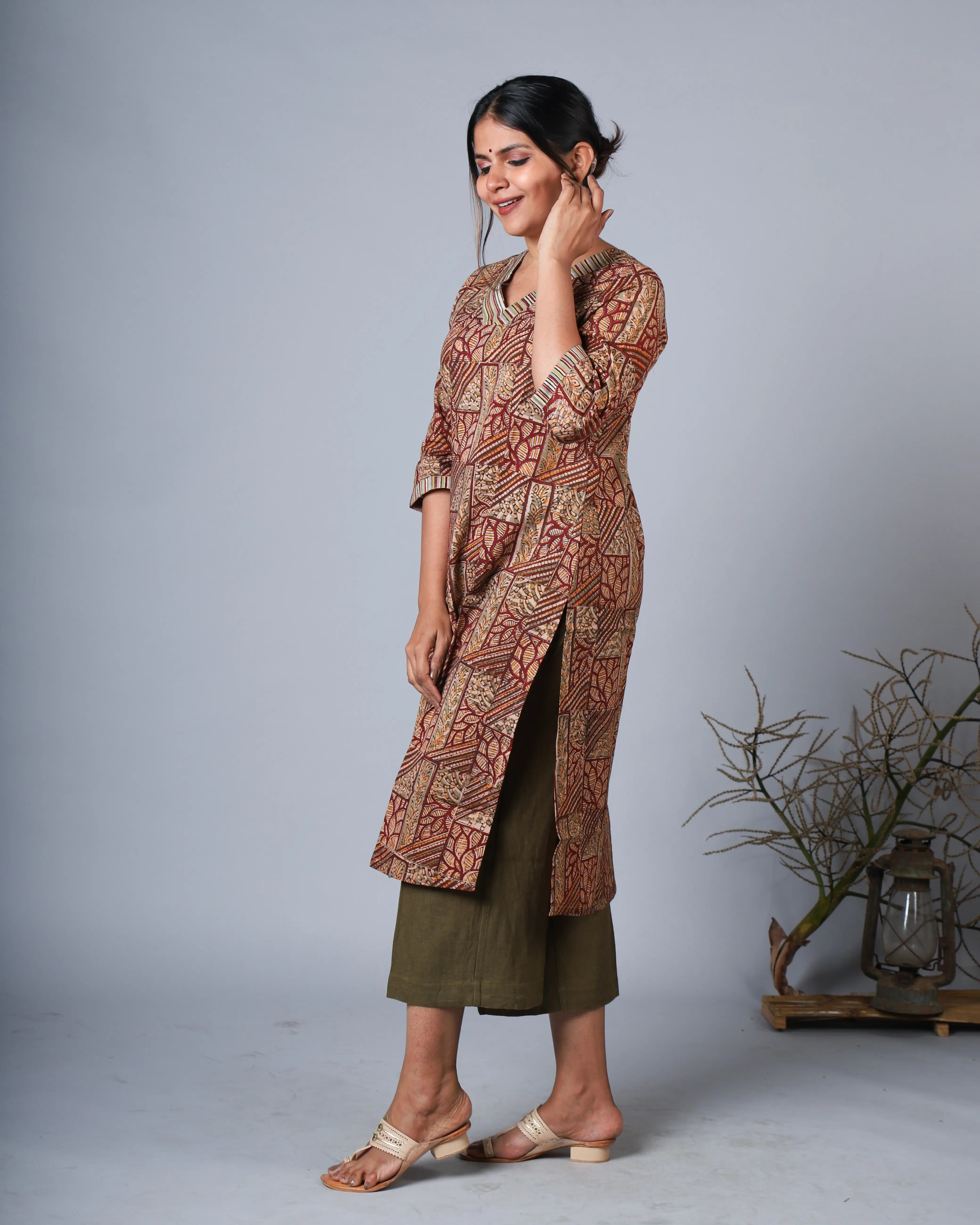 Katun Chaitra Collection - Kalamkari Block Print Cotton Fabric