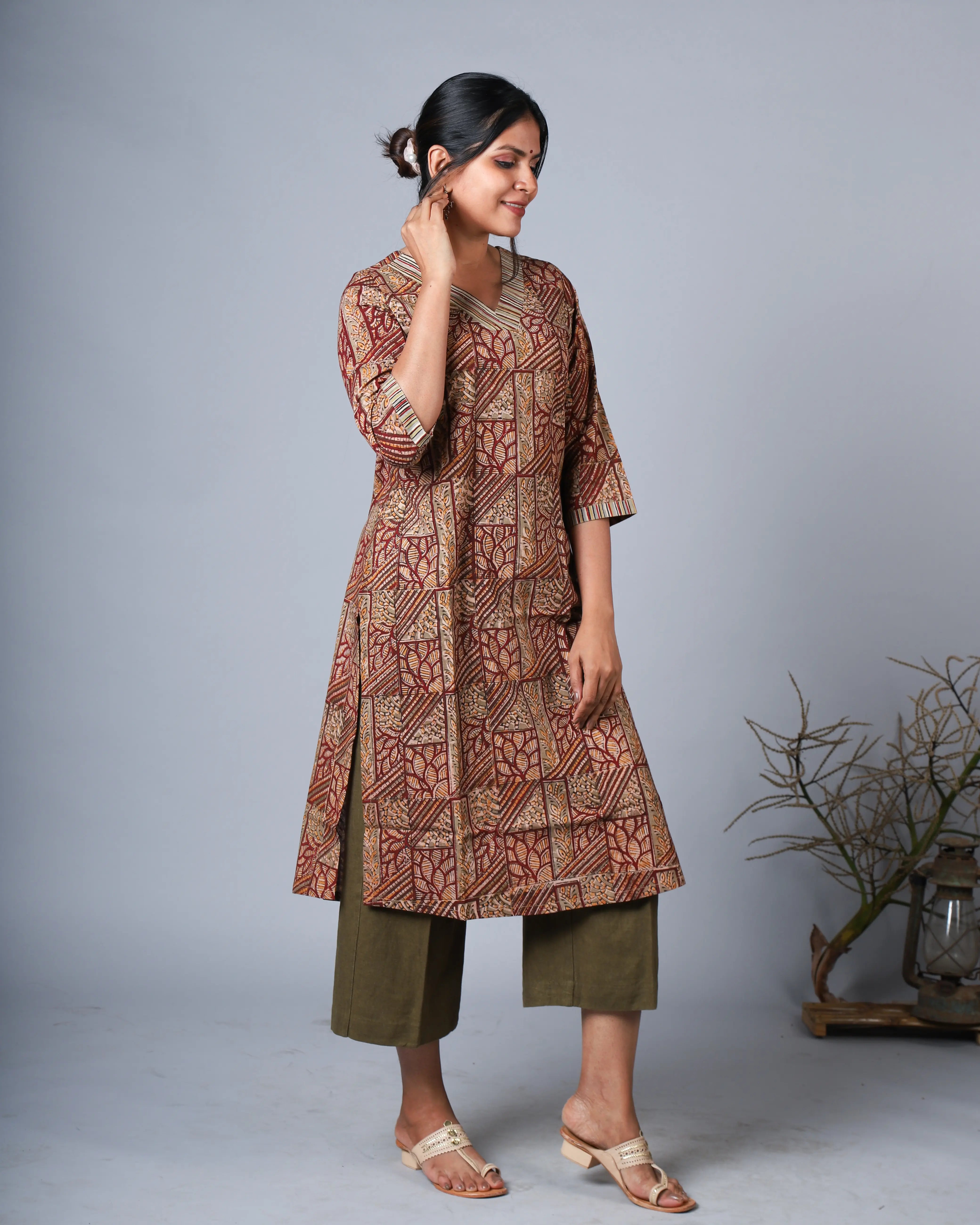Katun Chaitra Collection - Kalamkari Block Print Cotton Fabric