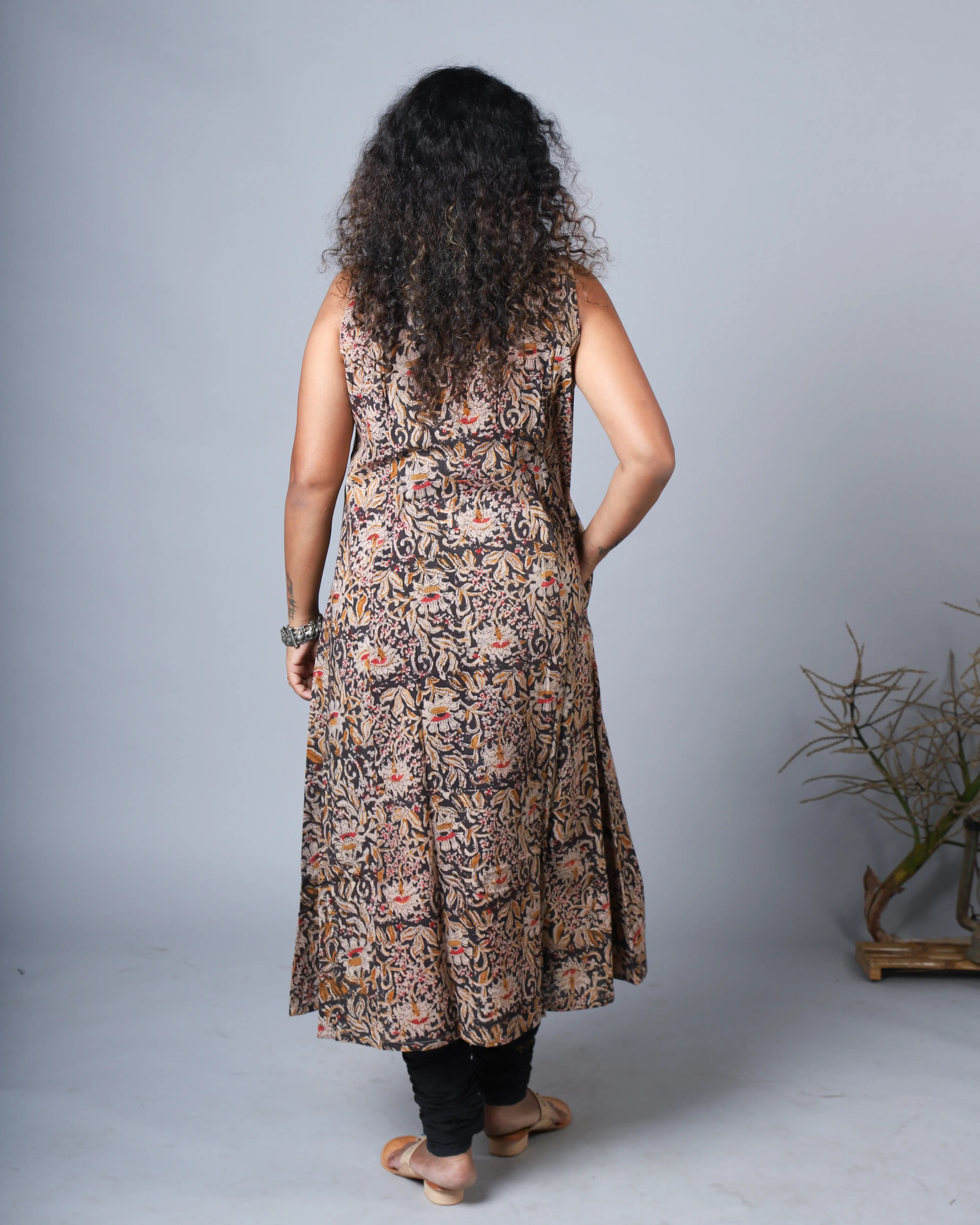 Katun Chaitra Collection - Kalamkari Block Print with Hand Embroidery on Neckline